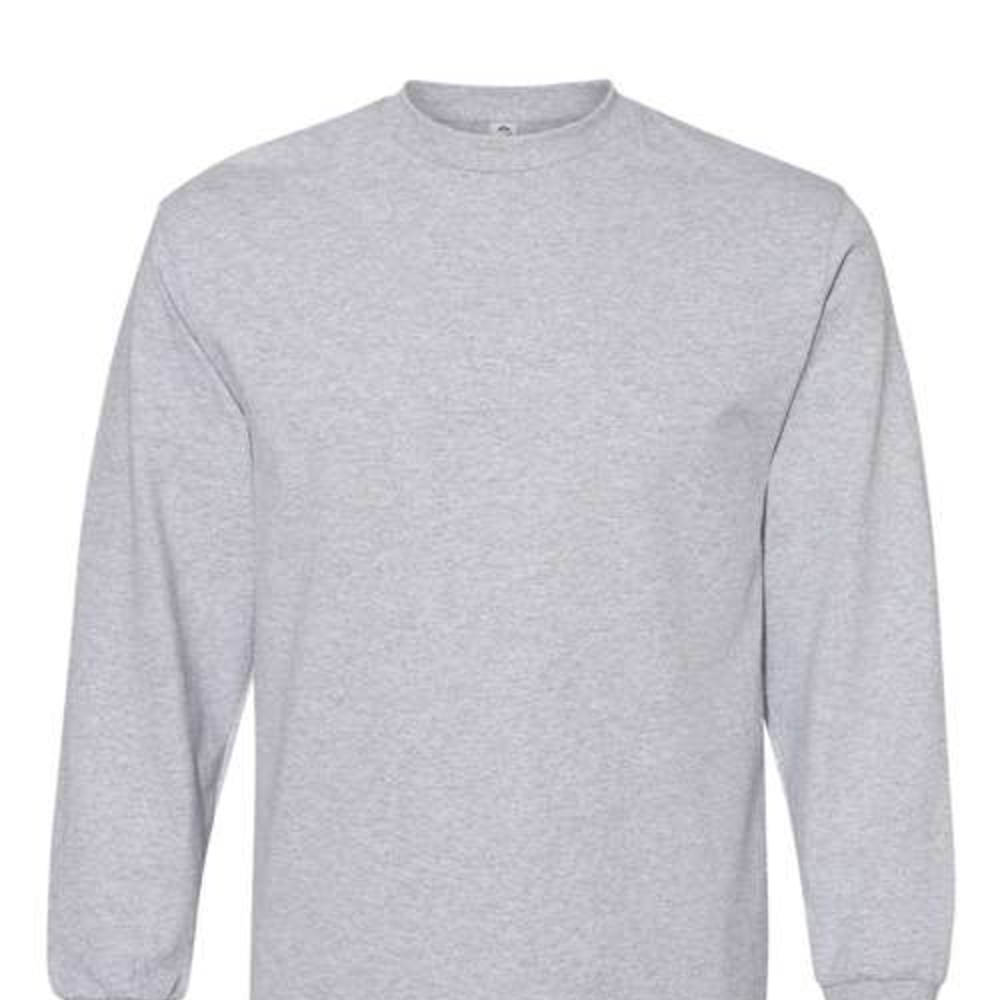 Adult Heavy Cotton Long Sleeve T-Shirt (1-2 Color Design, HTV)