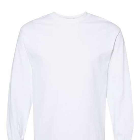 Adult Heavy Cotton Long Sleeve T-Shirt (1-2 Color Design, HTV)