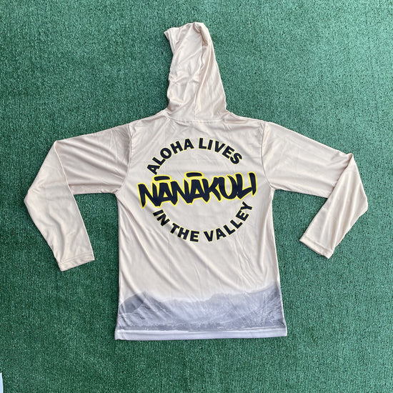 100% polyester, long sleeve Dri fit shirt with hoodie,  Youth Aloha Lives in the Valley Dri Fit Long Sleeve Shirt design for Youth