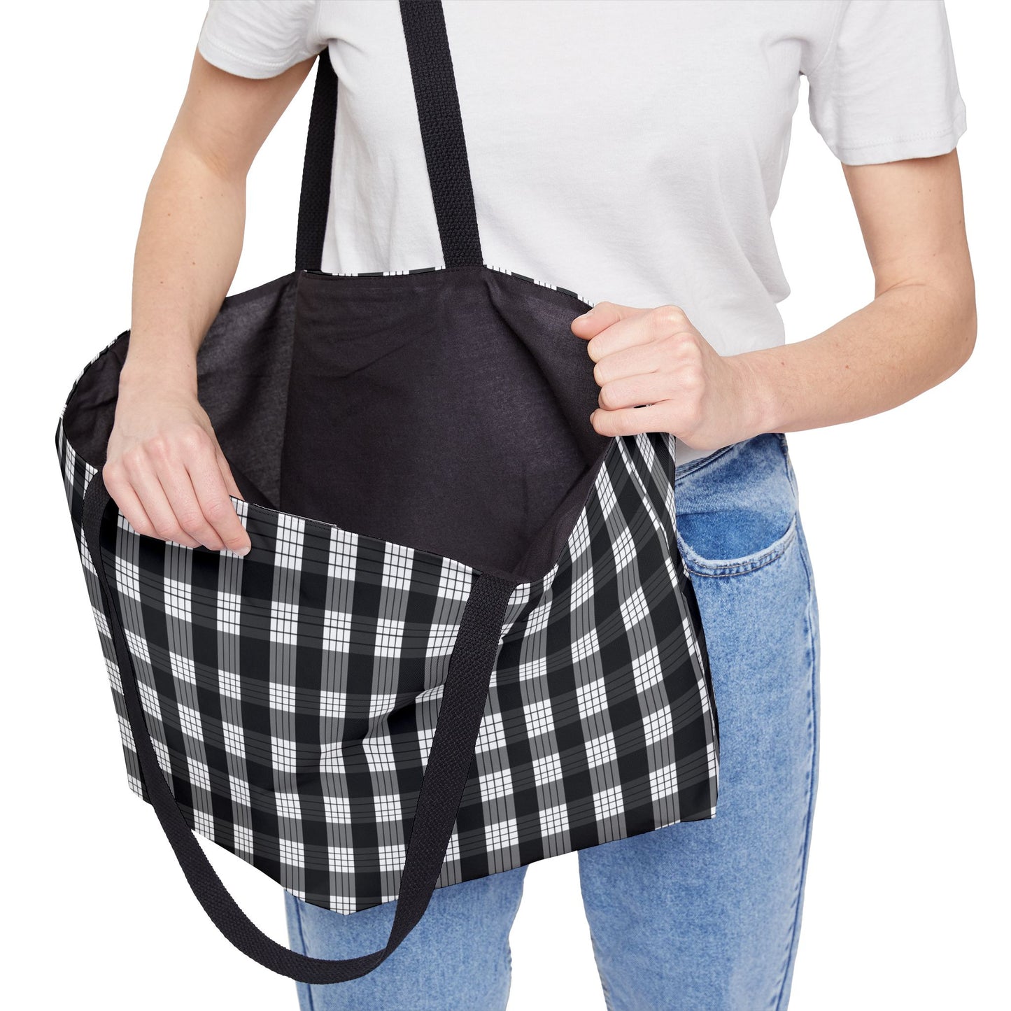 Large Black Palaka Tote