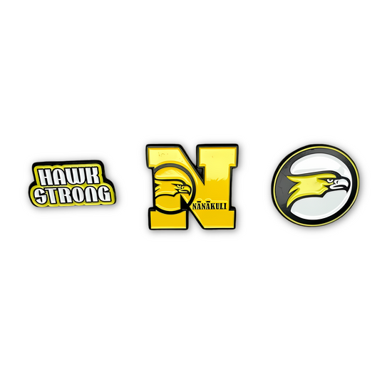 Nanakuli enamel pins featuring detailed designs, vibrant colors, and sturdy metal backing, perfect for showcasing pride and adding personality to jackets, bags, or hats.