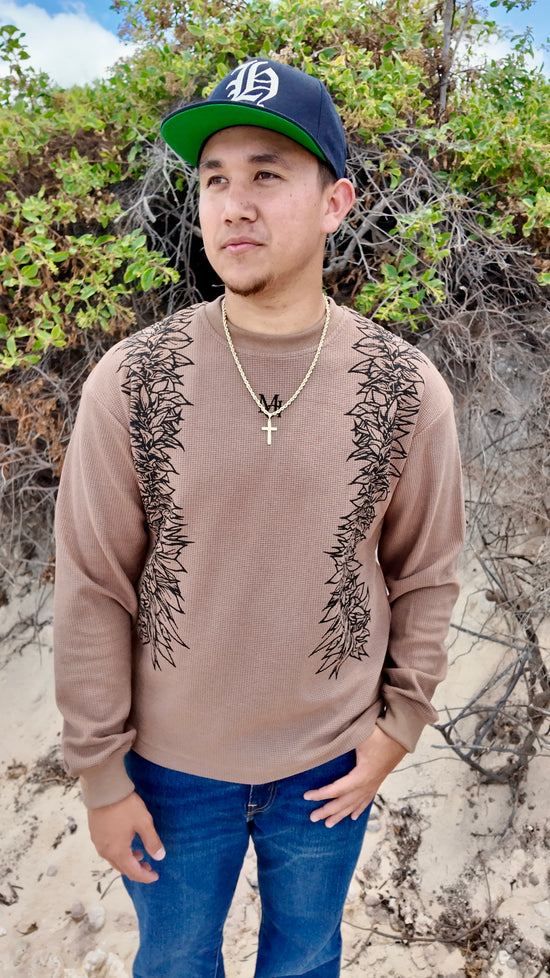 Maile Lei Long Sleeve Waffle Shirt