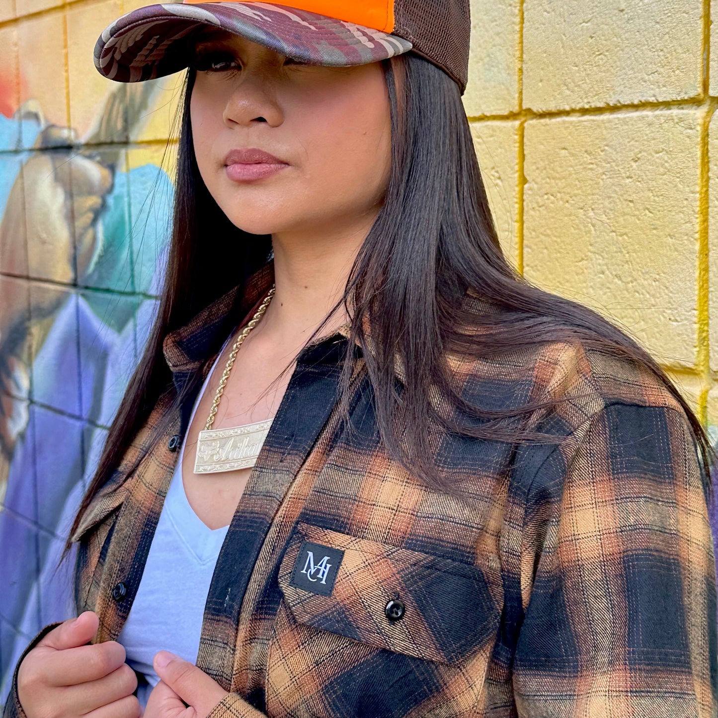 “E Hana Pono” Brown Flannel