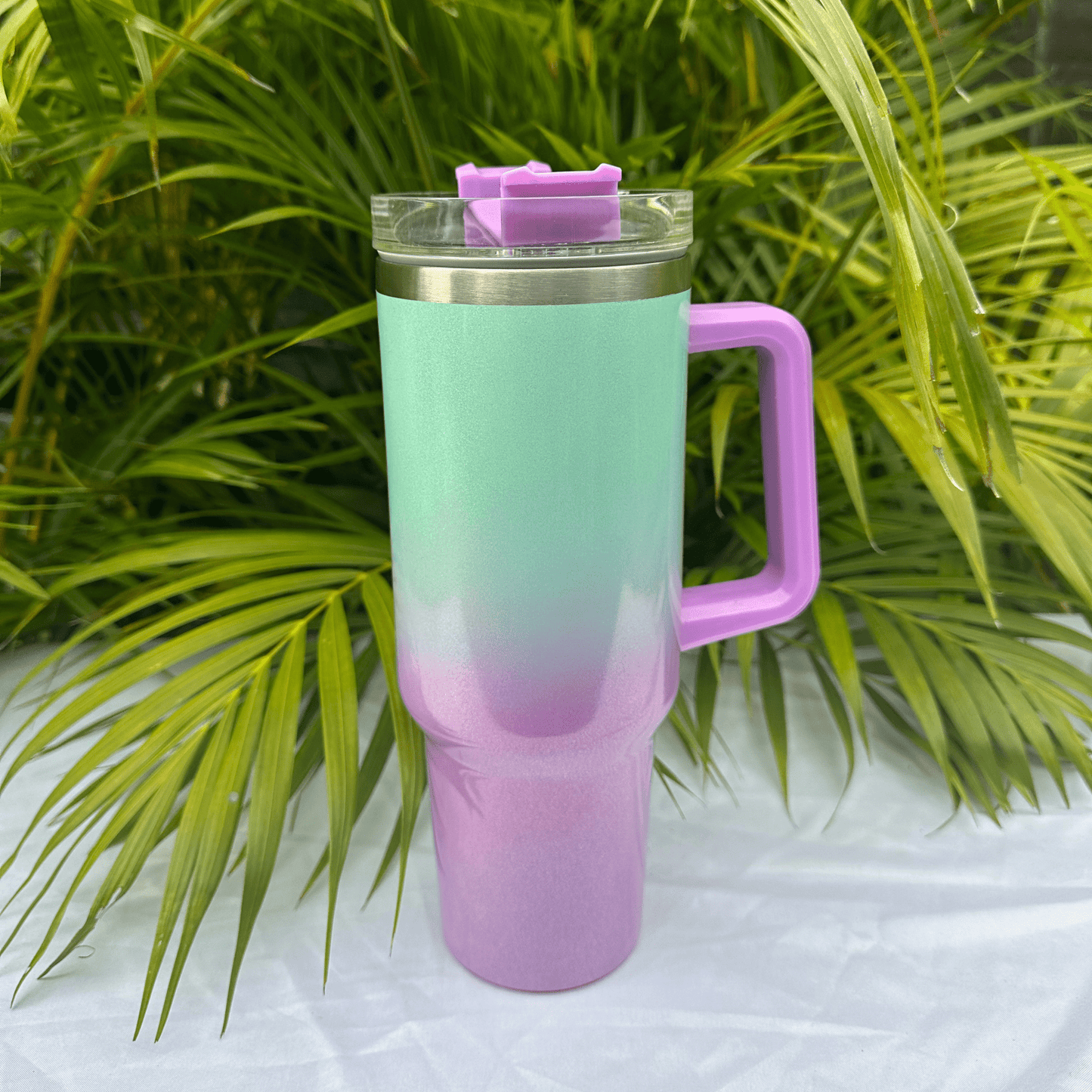 Green Purple Glitter Flask with Sparkling Design | Durable and Stylish Drinkware