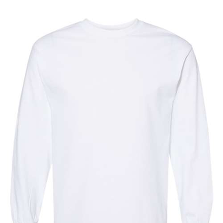 Adult Heavy Cotton Long Sleeve T-Shirt (1-2 Color Design, HTV)